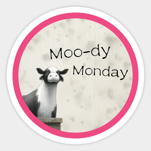 Cow Moo-dy Monday Sticker by chapter2